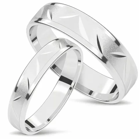 gifteringer i 14 karat hvitt gull - par