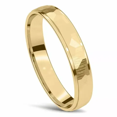 Hamret giftering i 14 karat gull