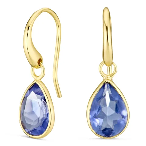 lilla krystall øredobber i forgylt sølv - Loom Stones