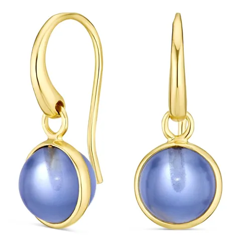 lilla krystall øredobber i forgylt sølv