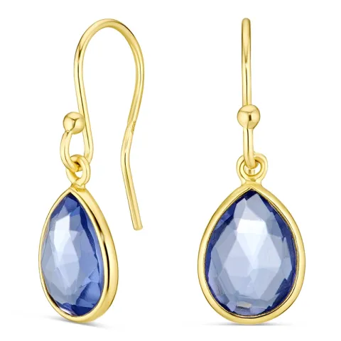 lilla krystall øredobber i forgylt sølv - Loom Stones