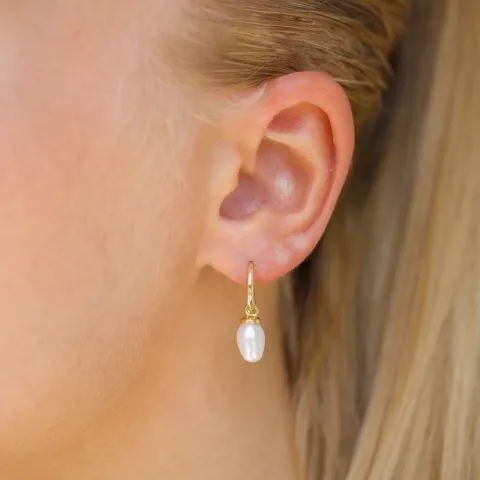 perle øredobber i forgylt sølv - Loom Stones