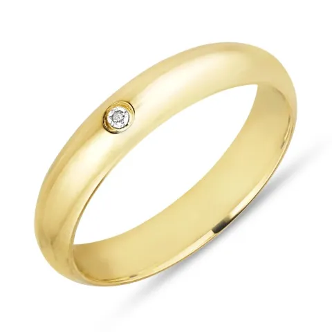 Giftering i 14 karat gull 0,025 ct