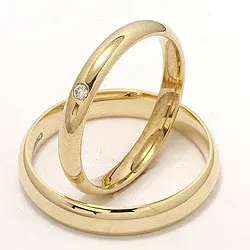 Gifteringer i 9 karat gull 0,02 ct