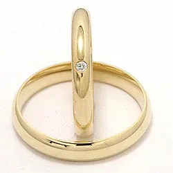 Gifteringer i 9 karat gull 0,02 ct