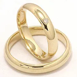 Gifteringer i 9 karat gull 0,02 ct