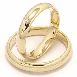 Gifteringer i 9 karat gull 0,02 ct