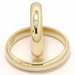 Gifteringer i 9 karat gull 0,02 ct