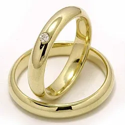 Gifteringer i 9 karat gull 0,05 ct