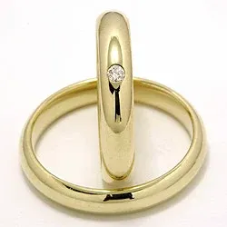 Gifteringer i 9 karat gull 0,05 ct