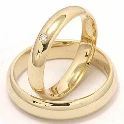 Gifteringer i 9 karat gull 0,02 ct