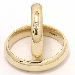 Gifteringer i 9 karat gull 0,02 ct