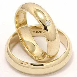 Gifteringer i 9 karat gull 0,05 ct