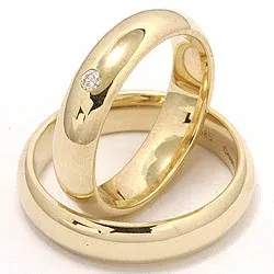 Gifteringer i 9 karat gull 0,05 ct