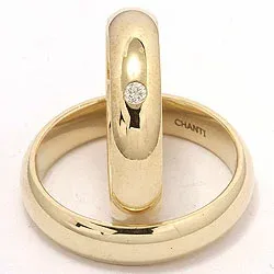 Gifteringer i 9 karat gull 0,05 ct