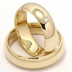 Gifteringer i 9 karat gull 0,05 ct