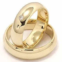 Gifteringer i 9 karat gull 0,05 ct