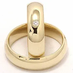 Gifteringer i 9 karat gull 0,05 ct
