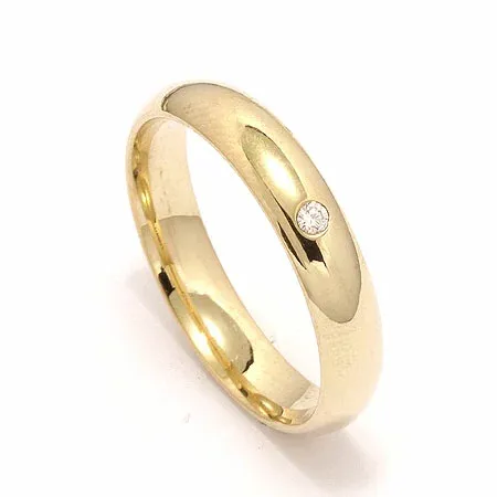 Giftering i 9 karat gull 0,025 ct