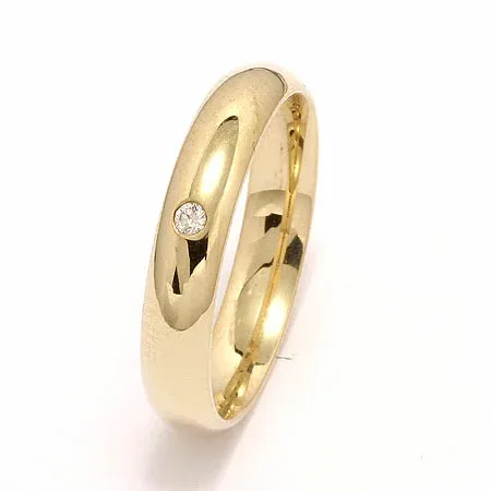 Giftering i 9 karat gull 0,025 ct