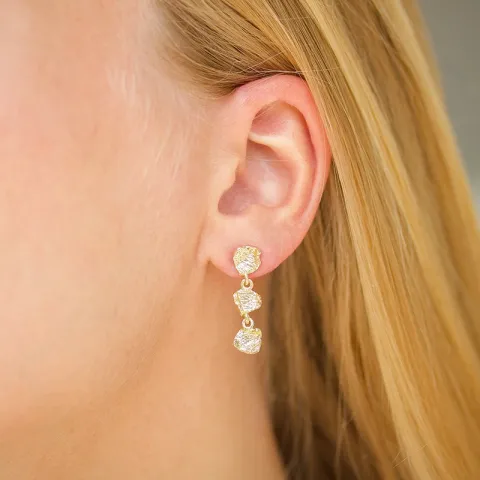 øredobber i forgylt messing - Eliné