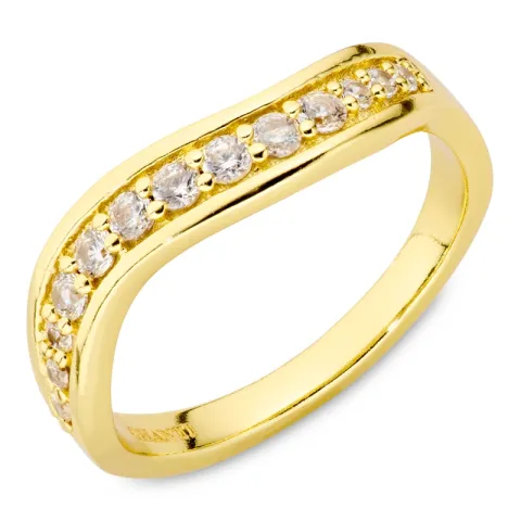 zirkon ring i forgylt messing - Eliné
