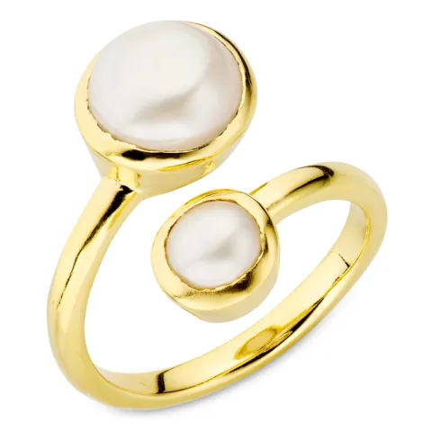 perle ring i forgylt messing - Eliné