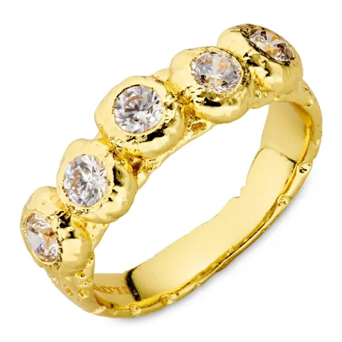 zirkon ring i forgylt messing - Eliné