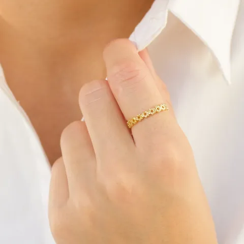 blomst ring i forgylt messing - Eliné