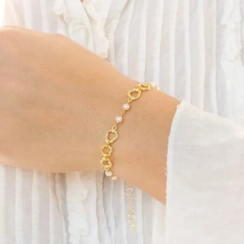 perle armbånd i forgylt messing - Eliné