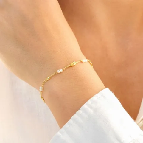 perle armbånd i forgylt messing - Eliné