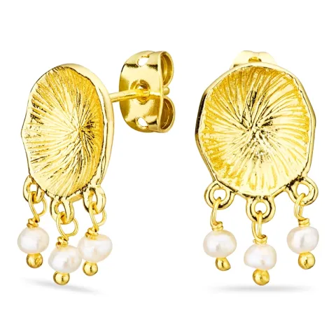 perle øredobber i forgylt messing - Eliné