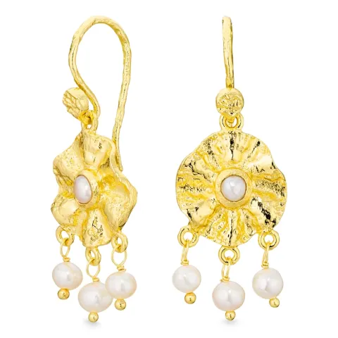 perle øredobber i forgylt messing - Eliné