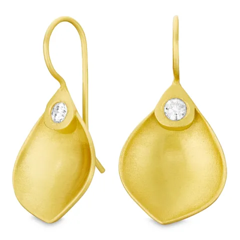 zirkon øredobber i forgylt messing - Eliné