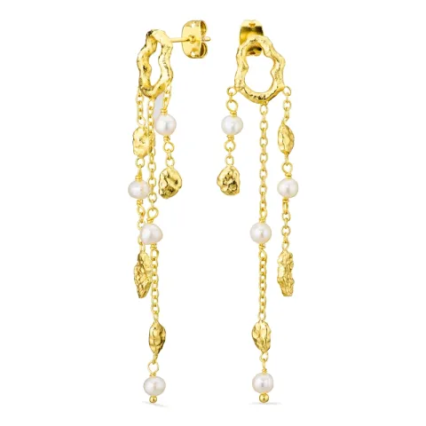 perle kjedeøreringer i forgylt messing - Eliné
