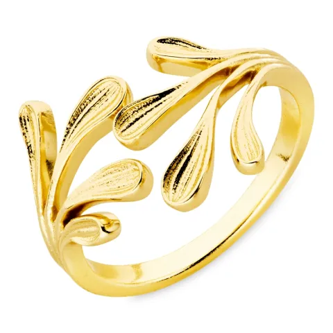 blad ring i forgylt messing - Eliné