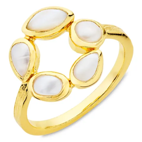 perle ring i forgylt messing - Eliné