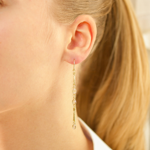 lange kjedeøreringer i forgylt messing - Eliné
