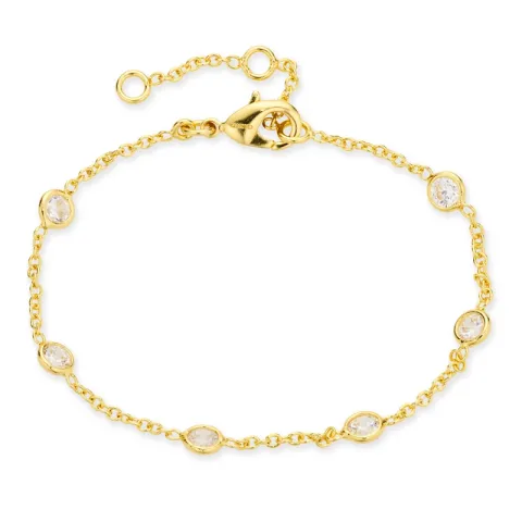zirkon armbånd i forgylt messing - Eliné