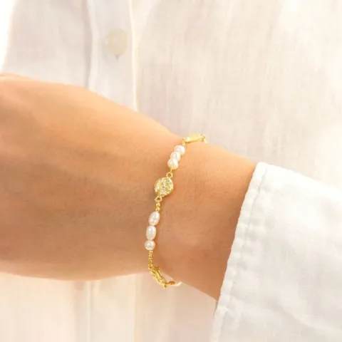 perle armbånd i forgylt messing - Eliné