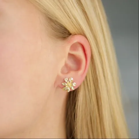 blomst øredobber i forgylt messing - Eliné