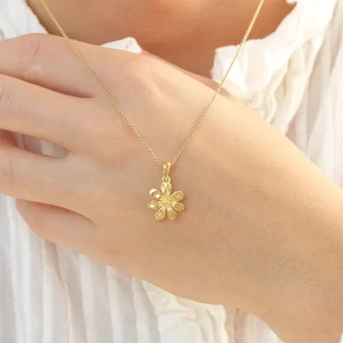 blomst anheng i forgylt messing - Eliné