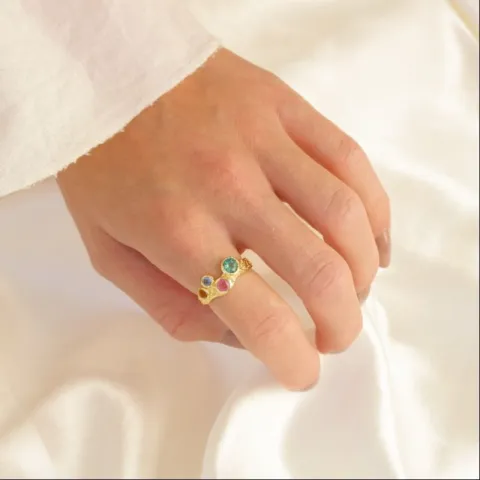 multifarget ring i forgylt messing - Eliné