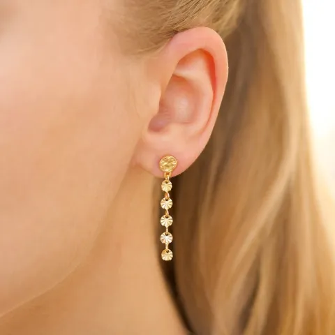 lange øredobber i forgylt messing - Eliné