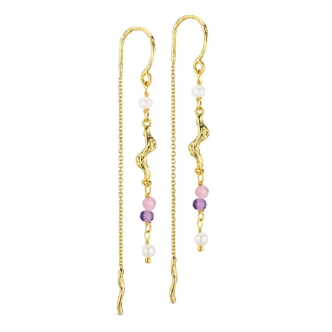 lange kjedeøreringer i forgylt messing - Eliné