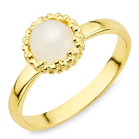 månestein ring i forgylt messing - Eliné