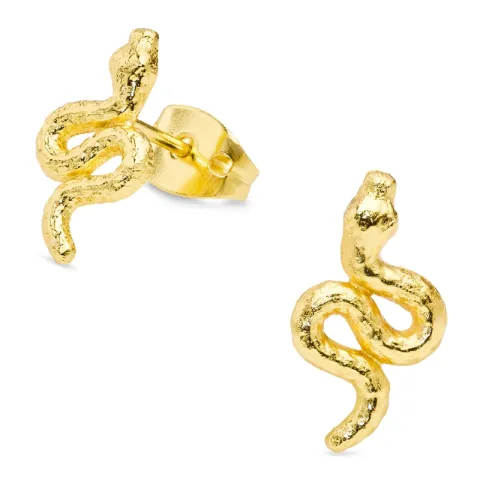 slange øredobber i forgylt messing - Eliné