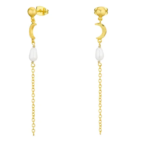 perle kjedeøreringer i forgylt messing - Eliné