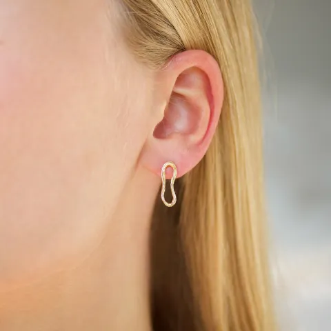 øredobber i forgylt messing - Eliné