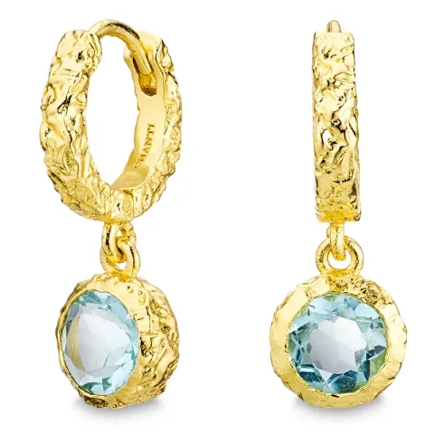 blå krystall creol i forgylt messing - Eliné